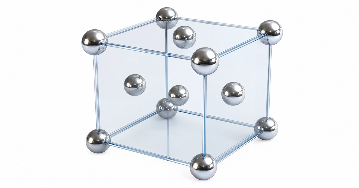 Structure cubique à faces centrées CFC maille cristalline atomes sommets et centres des faces