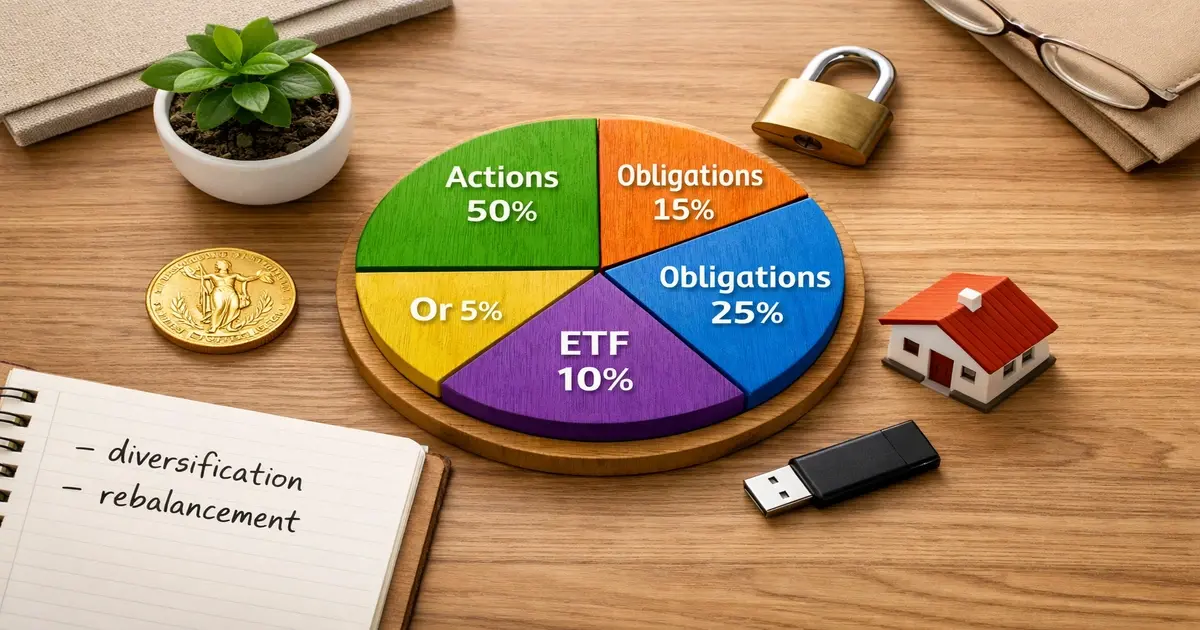 Portefeuilles optimisés : répartition équilibrée entre actions, obligations, immobilier, or et ETF