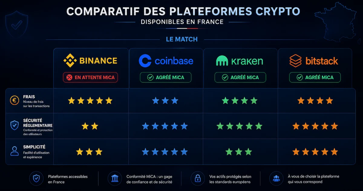 Alternatives à Binance plateforme crypto sûre France 2026