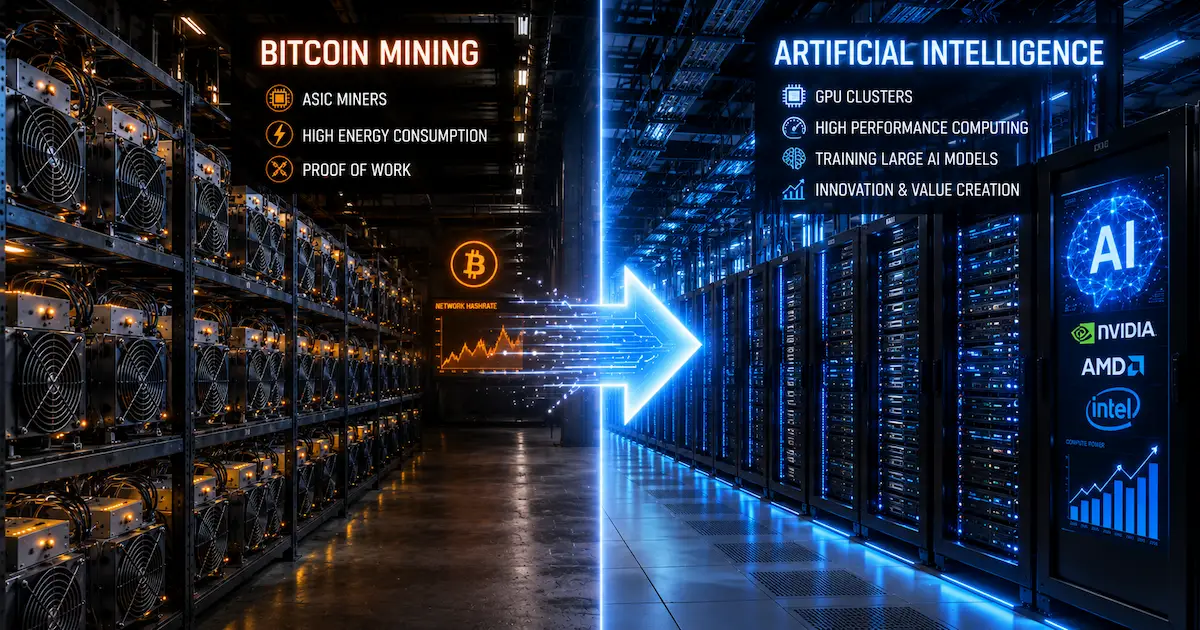 Mineurs Bitcoin se tournent vers l'intelligence artificielle - Reconversion des centres de données minage vers infrastructure IA - 2026