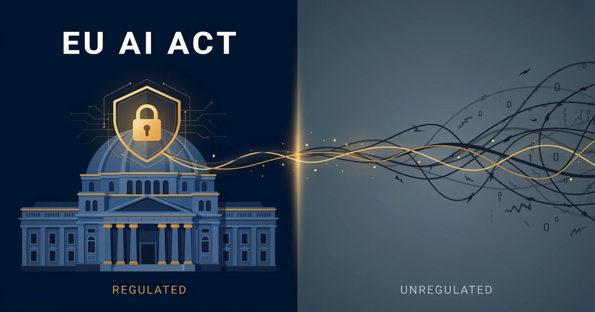 Infographie sur la régulation de l'IA en Europe (AI Act) et son impact sur l'éthique et la sécurité de l'IA en 2026