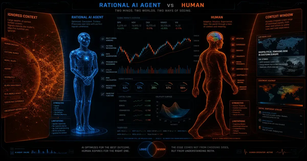 Comparaison agent rationnel IA et humain – forces et faiblesses des systèmes autonomes face au contexte