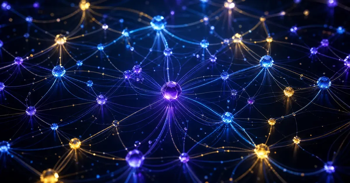 réseau sémantique : graphe de nœuds interconnectés représentant des concepts et leurs relations