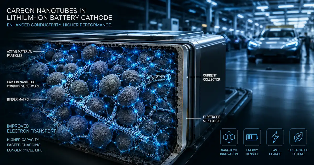 Nanotubes de carbone applications batteries lithium-ion additifs conducteurs électrodes véhicules électriques 2026